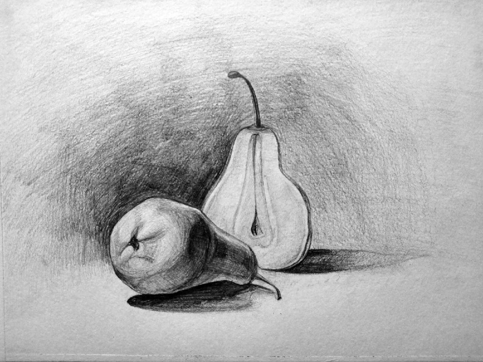 Рисунки карандашом фрукты