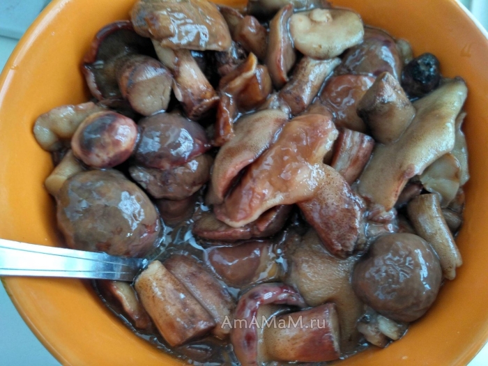 Вареные маслята
