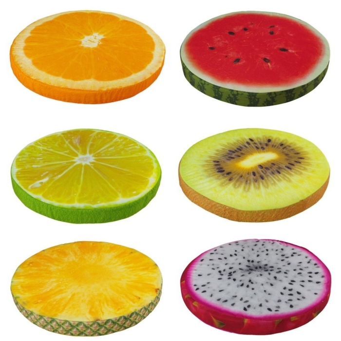 Подушка круглая фрукты