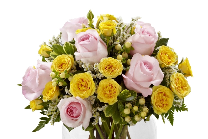 Желто розовый букет