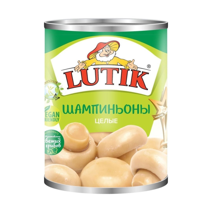 Шампиньоны lutik целые консервированные