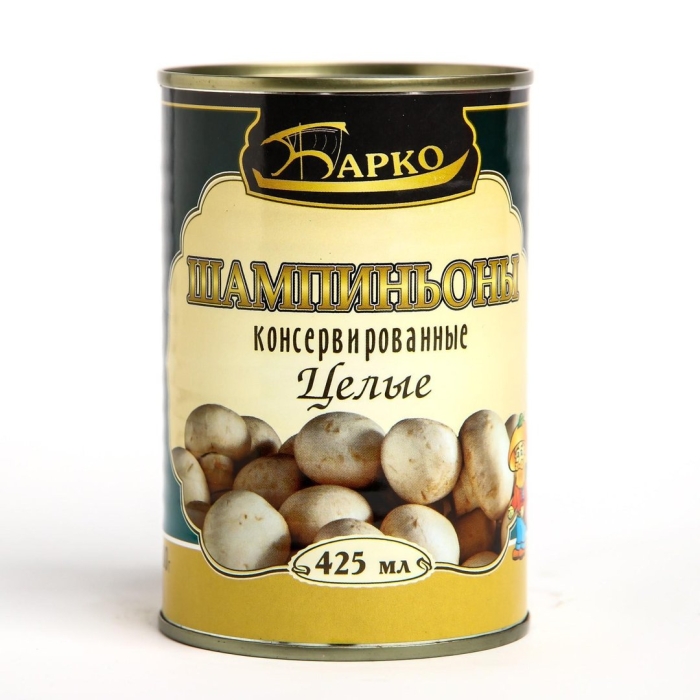 Шампиньоны резаные 850 мл ж/б  барко