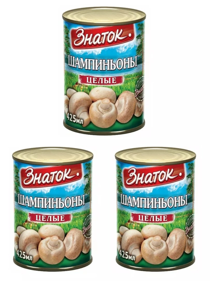 Шампиньоны целые знаток ж/б 400г