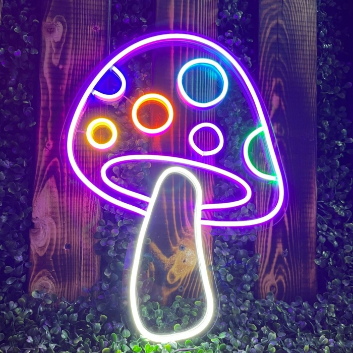Неоновая вывеска гриб
