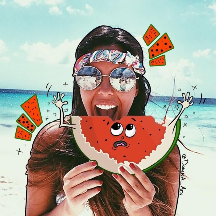 Девушка с арбузами