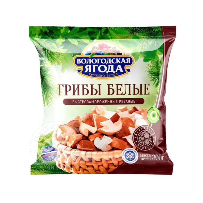 Вологодская ягода грибы белые резаные 300 г