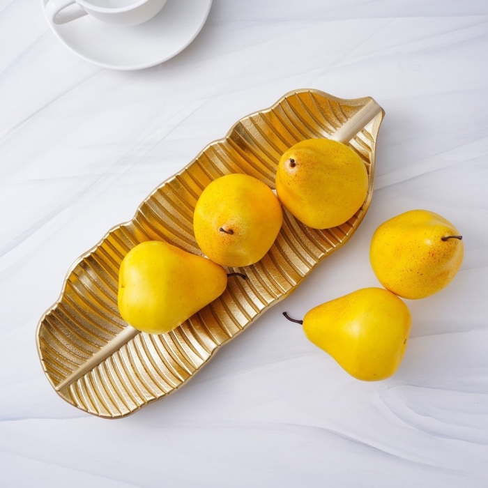 Блюдо для фруктов доляна золотой лист