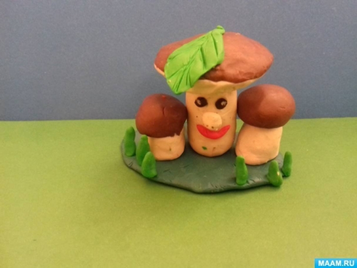 Лепка грибная поляна старшая группа