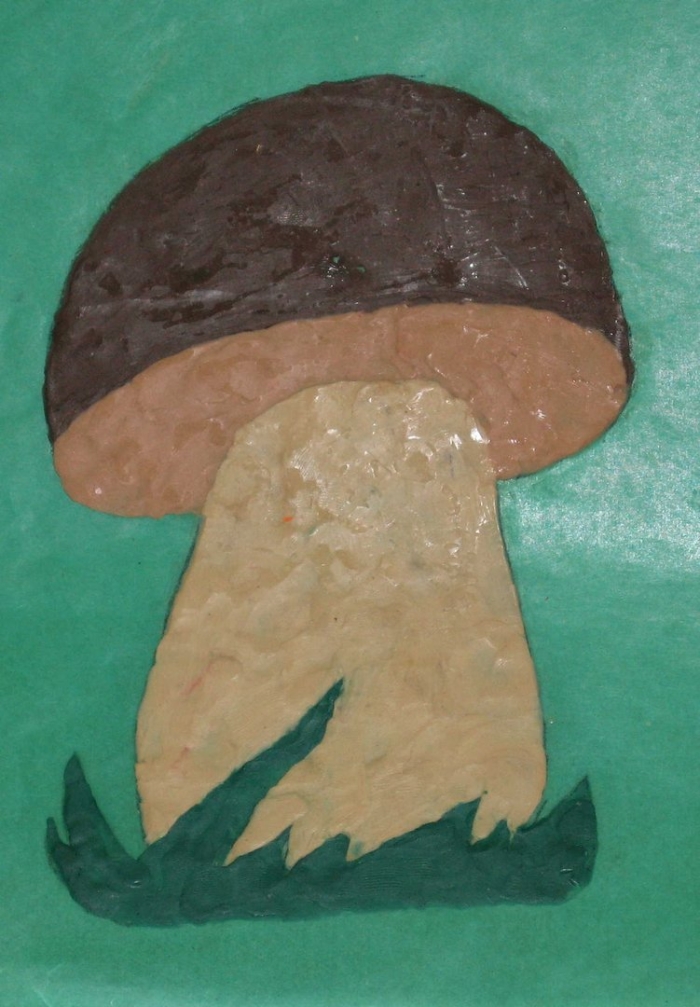 Пластилинография гриб боровик