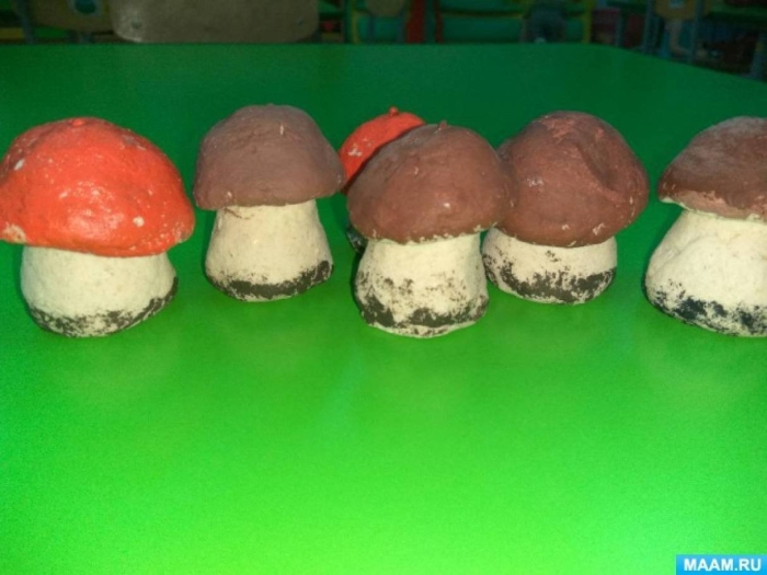 Лепка грибы средняя группа