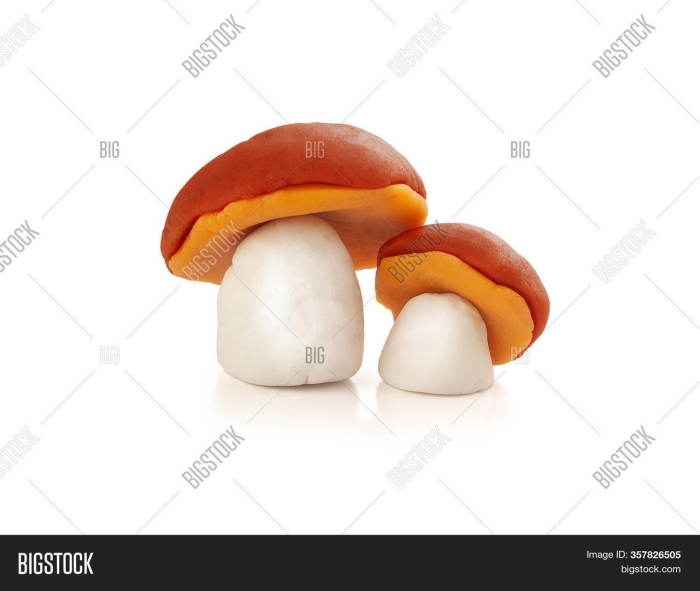 Белый гриб из пластилина