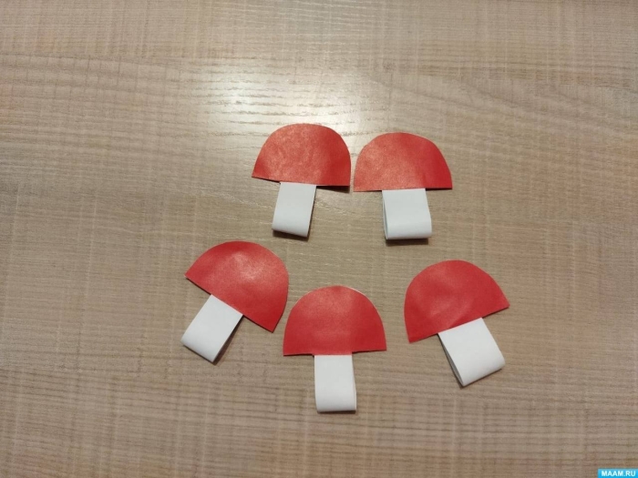 На лесной полянке выросли грибы аппликация в старшей группе