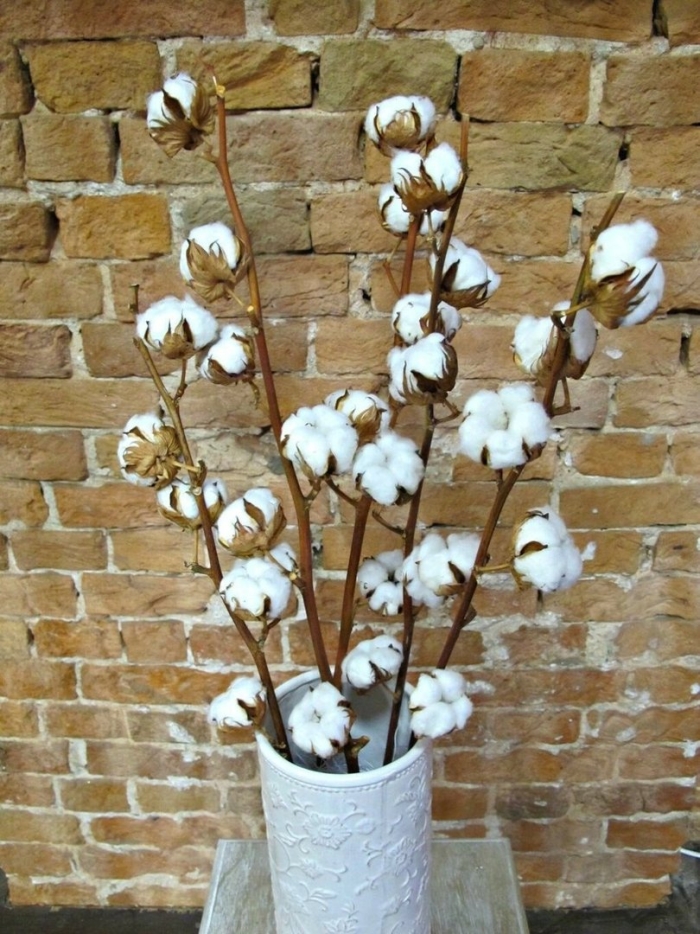 Декоративная ветка хлопок