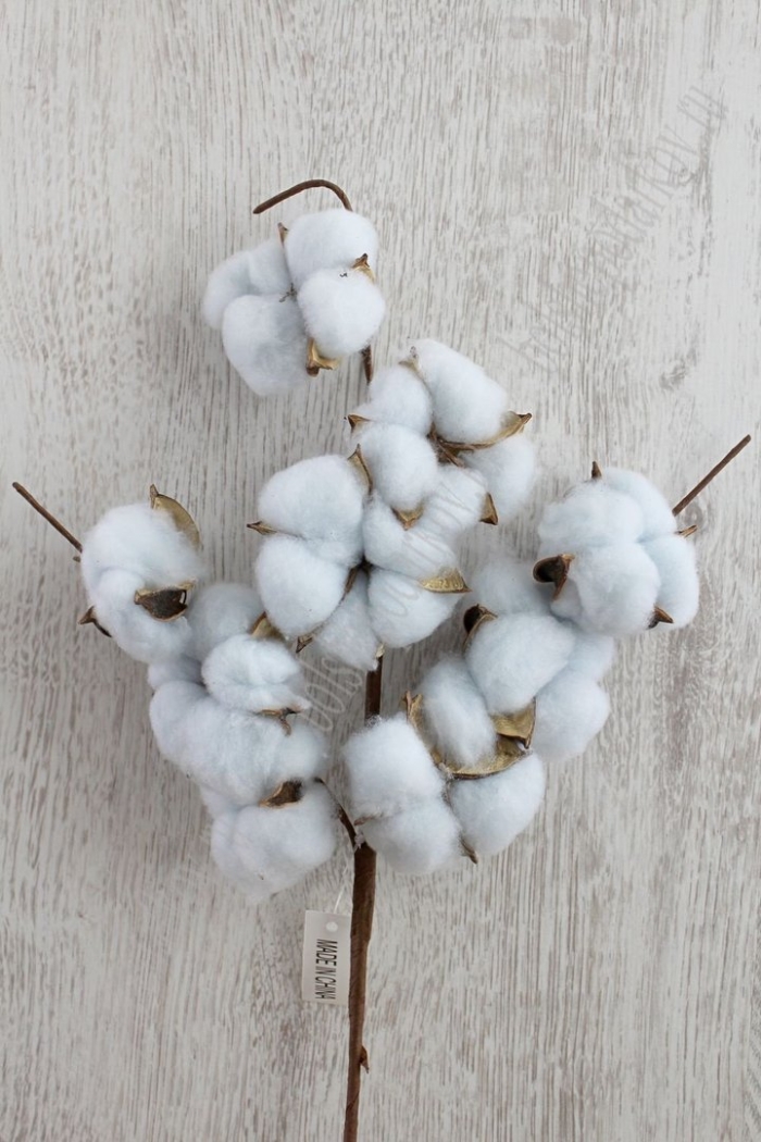 Декоративная ветка хлопок