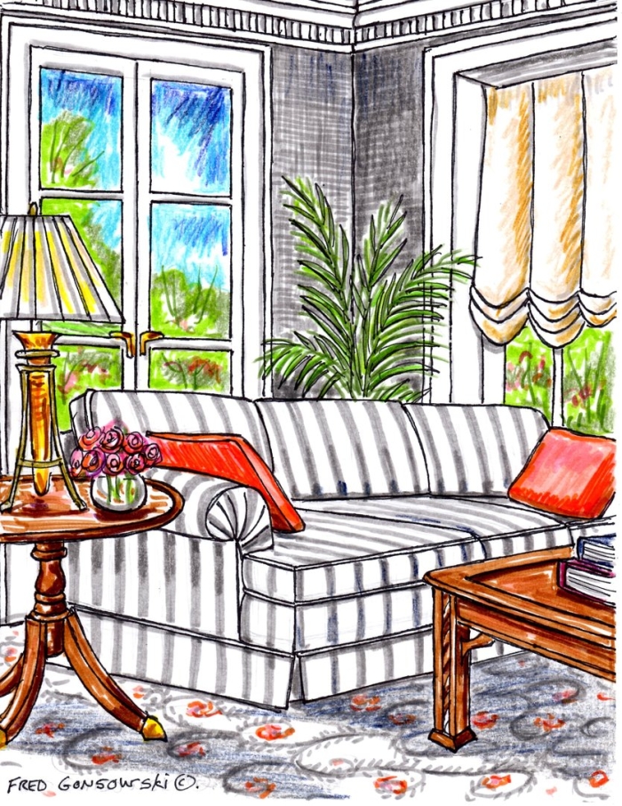 Интерьер рисунки