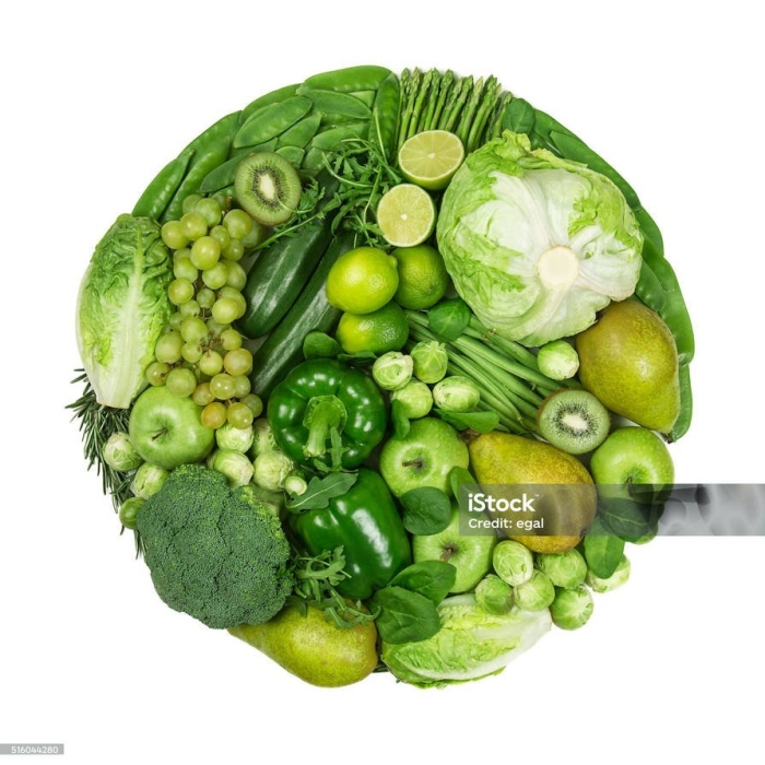 Зеленые фрукты и овощи