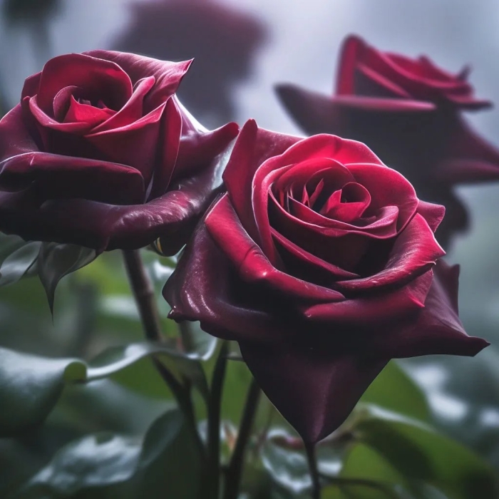 Чайно-гибридная роза блэк баккара black baccara