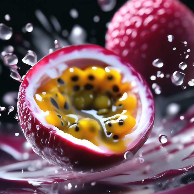 Фрукты в брызгах сока