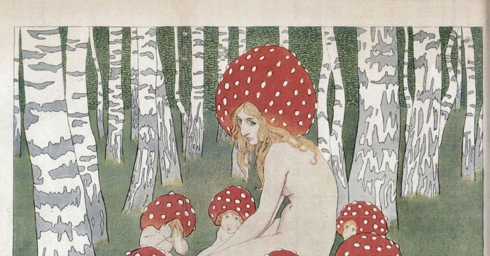 Эдвард окунь. «мама-гриб и дети». 1900