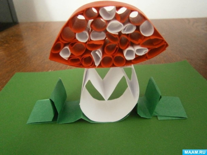 Поделка из бумаги мухомор для детей