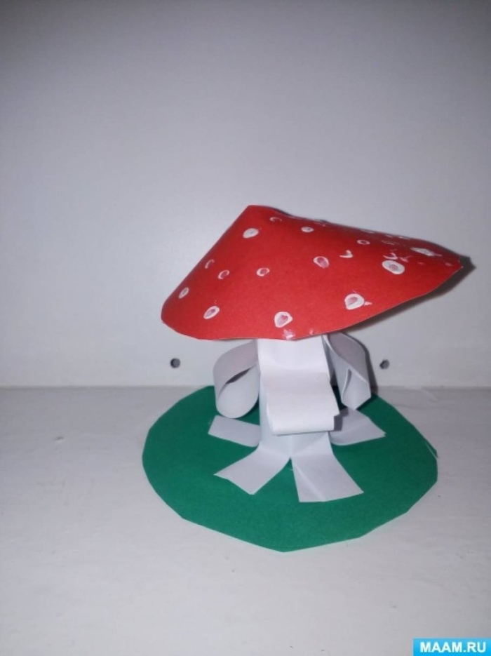 Конструирование гриб мухомор старшая группа