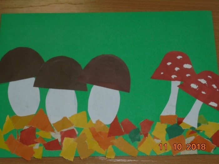 Аппликация грибная поляна