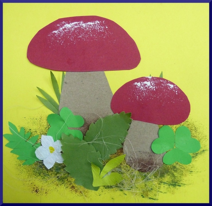 Аппликация «на лесной полянке выросли грибы» т. с. комарова