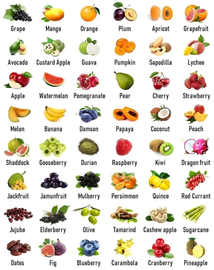 Фрукт на английском