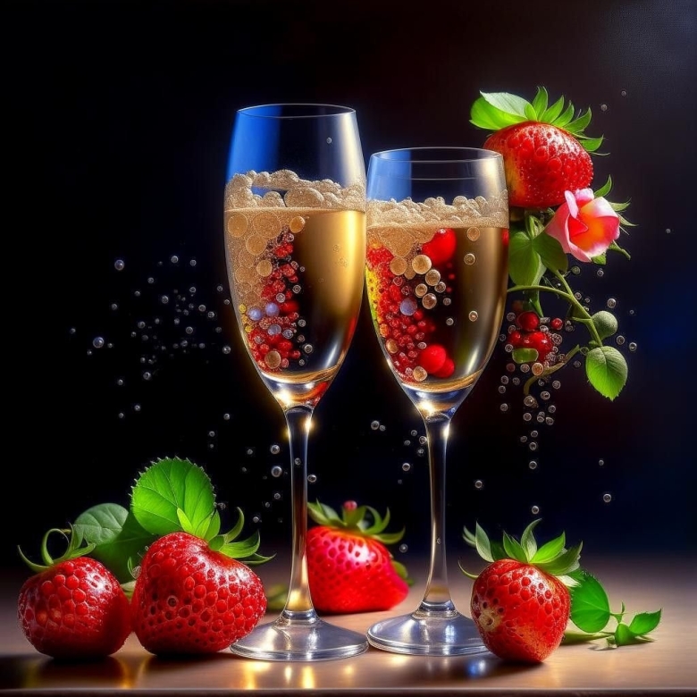 Шампанское и клубника