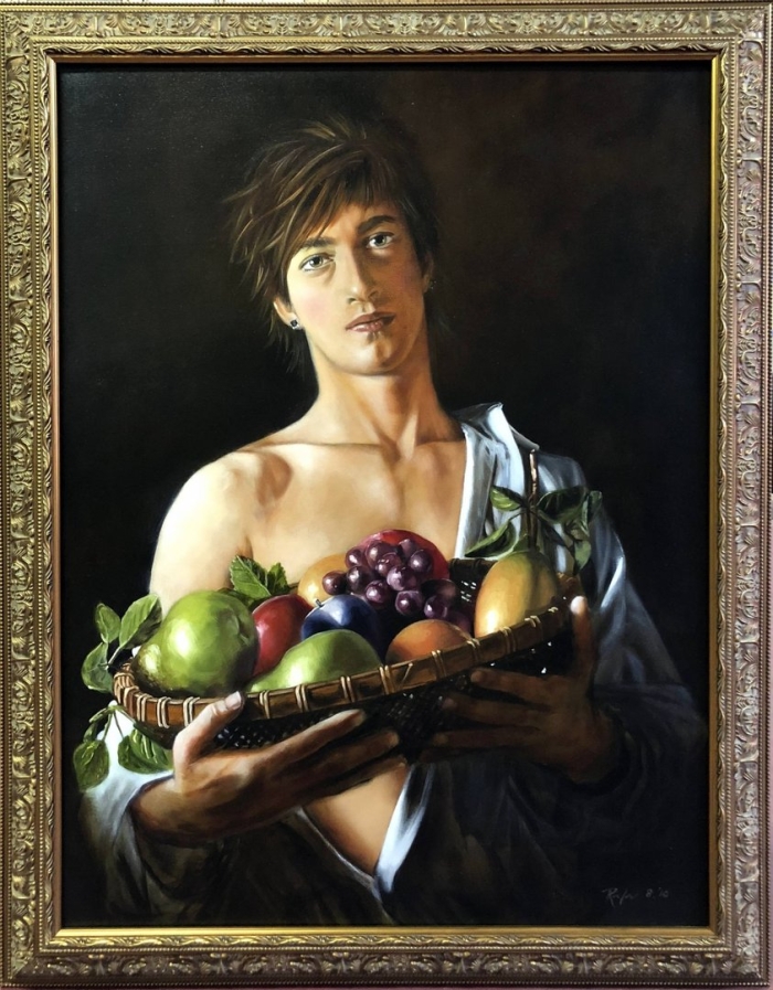 Портрет юноши с корзиной фруктов караваджо