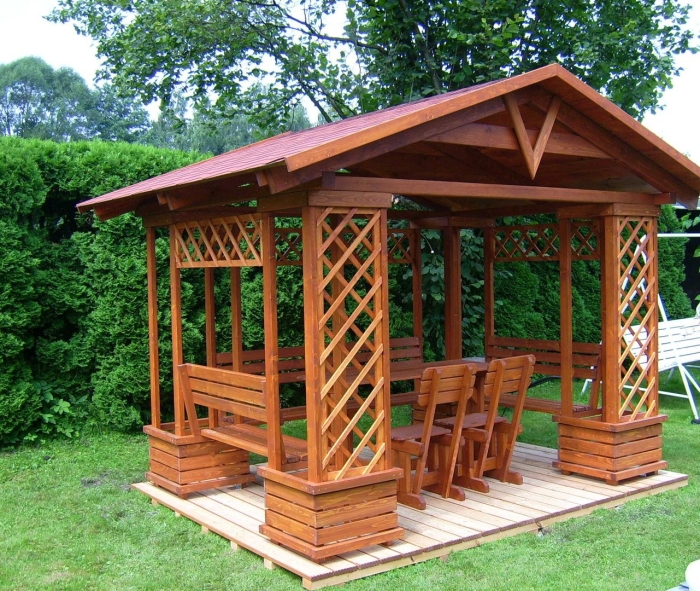 Беседка деревянная 3х3м