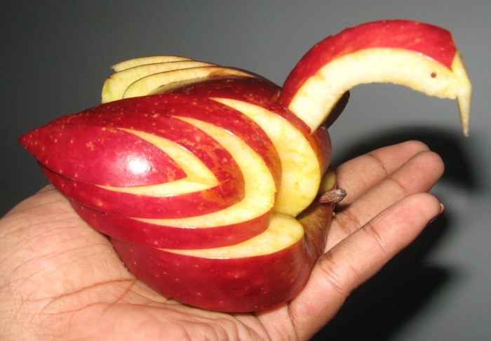 Карвинг яблоко лебедь