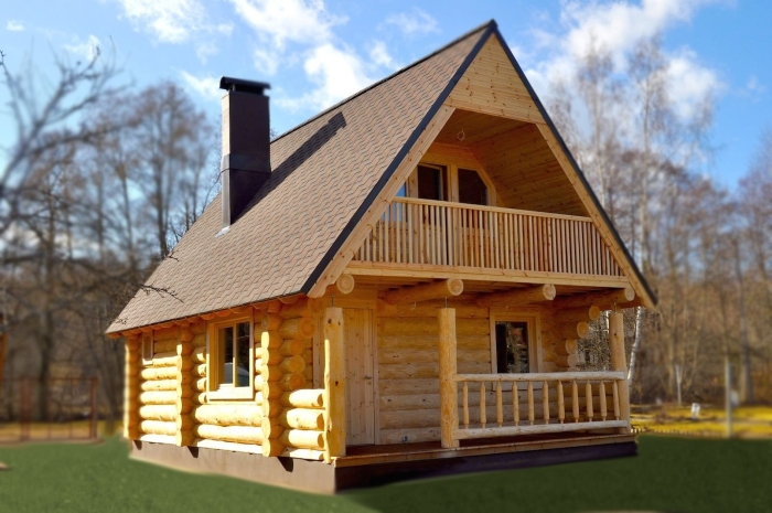 Дом баня из сруба 6х6 с мансардой