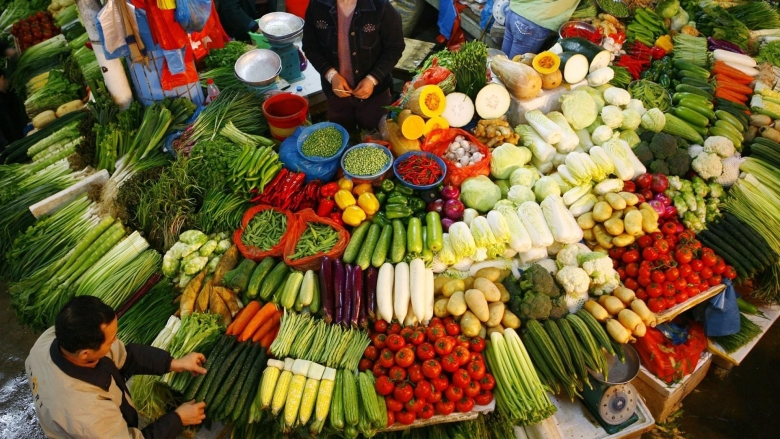 Китайский рынок овощей
