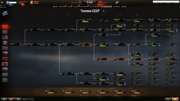 Ветка советских танков в world of tanks