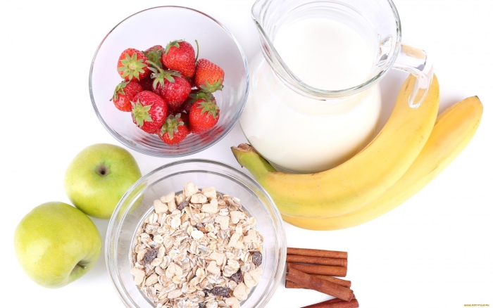 Смузи овсянка банан молоко