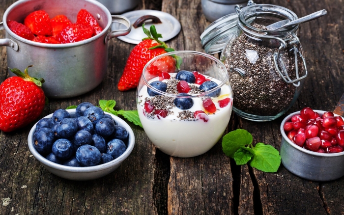 Йогурт с ягодами