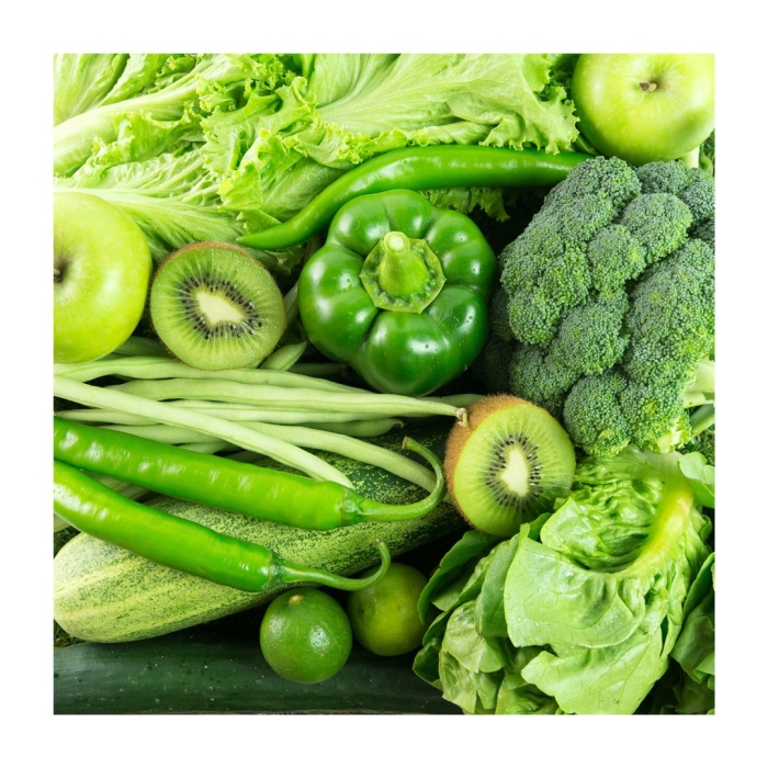 Овощи и фрукты зеленого цвета