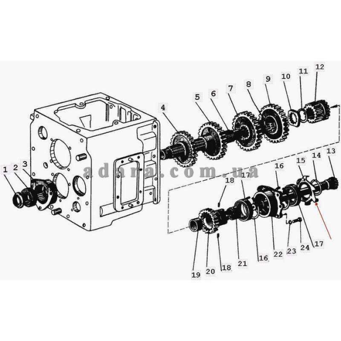 Схема мтз 80 промежуточная коробка