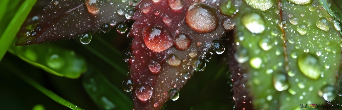 Роса на листьях