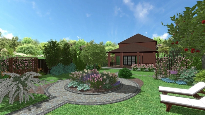 Ландшафтный дизайн дачного участка 6 соток