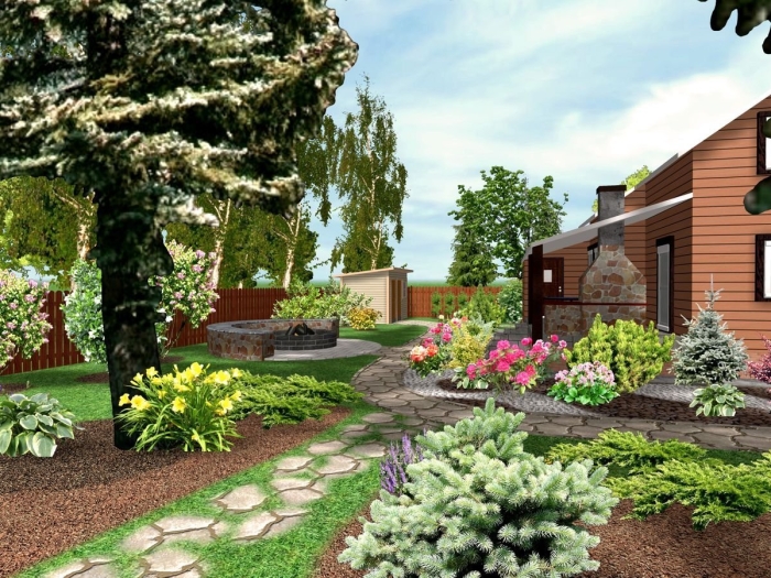 Ландшафтный дизайн дачного участка 10 соток