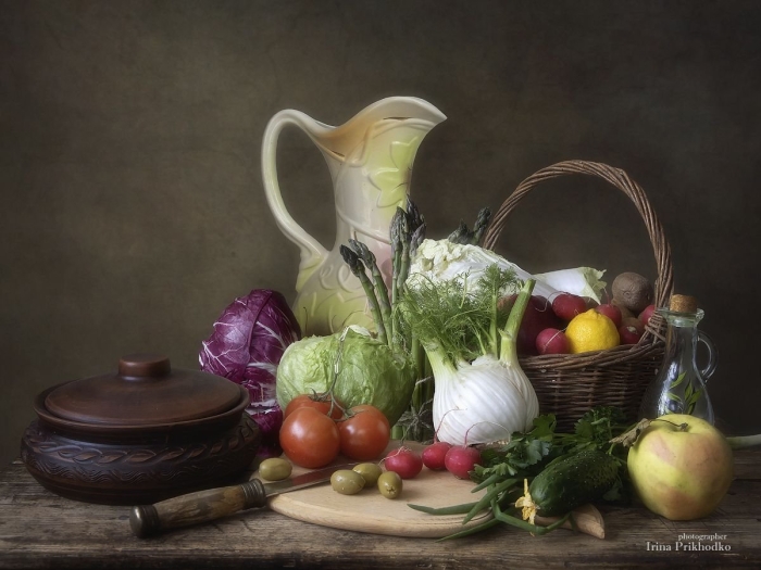 Картина натюрморт с овощами