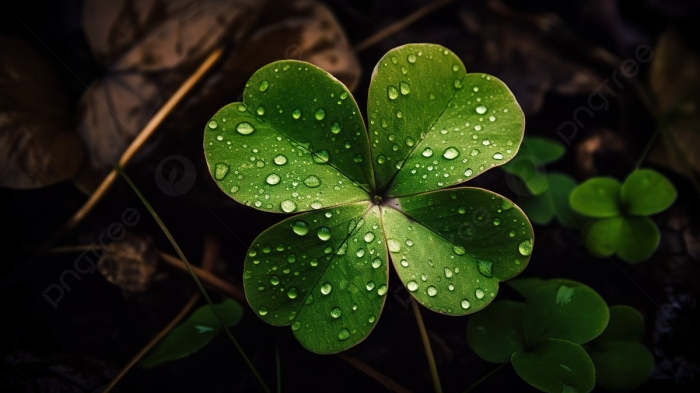 Лист клевера четырехлистного