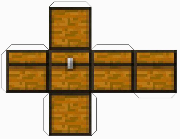 Сундук из майнкрафта бумаги схема
