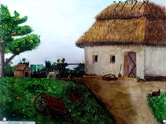 Кубанская хата рисунок