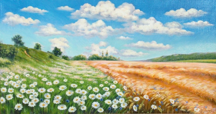 Картина ромашковое поле художника волкова ефима