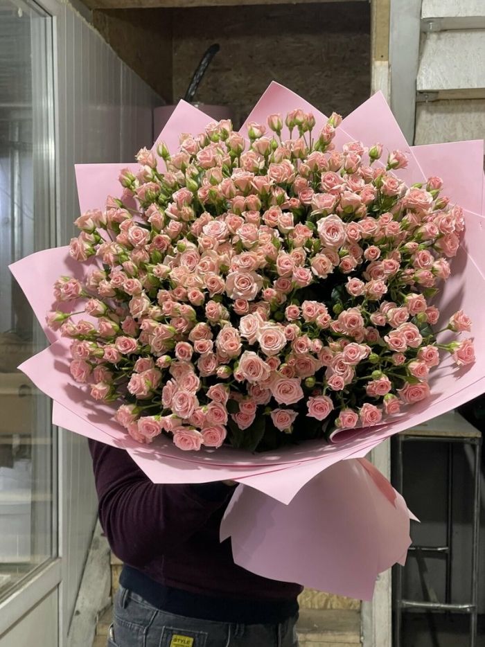 Розовая кустовая роза