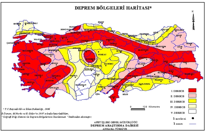 Deprem haritası türkiye