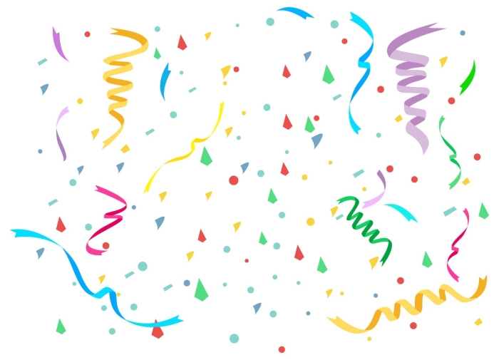 Конфетти на прозрачном фоне